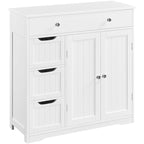 Yaheetech Armoire de Rangement de Salle de Bain Meuble Autonome avec 4 Tiroirs et 2 Portes - N/A