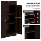Yaheetech Armoire de Rangement de Salle de Bain Meuble Autonome avec 4 Tiroirs et 2 Portes - N/A