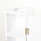 Meuble d'angle de sol peint en blanc avec porte et étagères, 1 personne