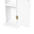 Meuble d'angle de sol peint en blanc avec porte et étagères, 1 personne
