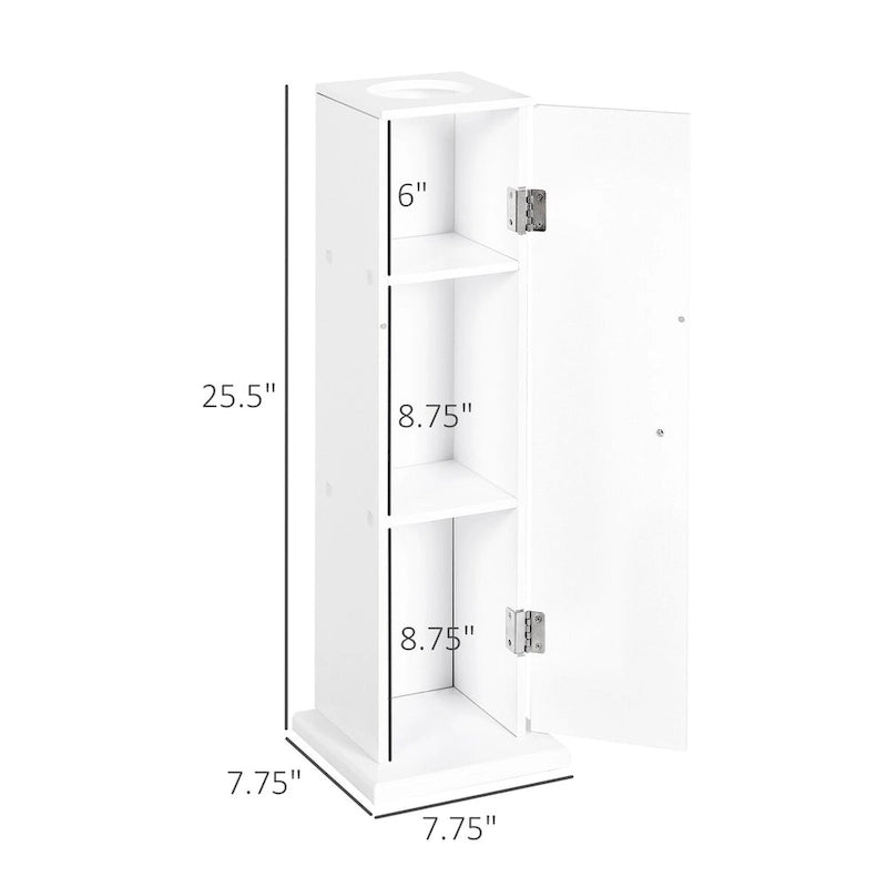 Meuble d'angle de sol peint en blanc avec porte et étagères, 1 personne