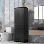 Armoire à linge de 60 cm L x 40 cm P x 173 cm H avec 2 portes et 4 tiroirs