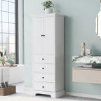 Armoire à linge de 60 cm L x 40 cm P x 173 cm H avec 2 portes et 4 tiroirs