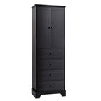 Armoire à linge de 60 cm L x 40 cm P x 173 cm H avec 2 portes et 4 tiroirs