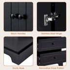 Armoire à linge de 60 cm L x 40 cm P x 173 cm H avec 2 portes et 4 tiroirs