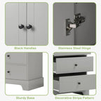 Armoire à linge de 60 cm L x 40 cm P x 173 cm H avec 2 portes et 4 tiroirs