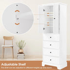 Armoire à linge de 60 cm L x 40 cm P x 173 cm H avec 2 portes et 4 tiroirs