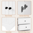 Armoire à linge de 60 cm L x 40 cm P x 173 cm H avec 2 portes et 4 tiroirs