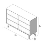 Commode six tiroirs moderne du milieu du siècle, type « Plank and Beam »