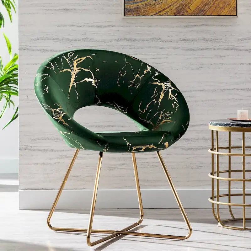 Chaise d'appoint moderne en velours bronzé, Chaise de loisirs Coiffeuse