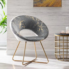 Modern Bronzing Velvet Upholstered Accent Chair Vanity Leisure Chair
