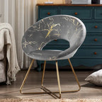 Chaise d'appoint moderne en velours bronzé, Chaise de loisirs Coiffeuse