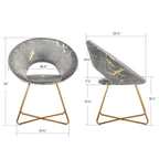 Chaise d'appoint moderne en velours bronzé, Chaise de loisirs Coiffeuse