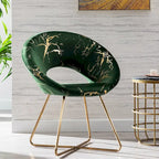Chaise d'appoint moderne en velours bronzé, Chaise de loisirs Coiffeuse