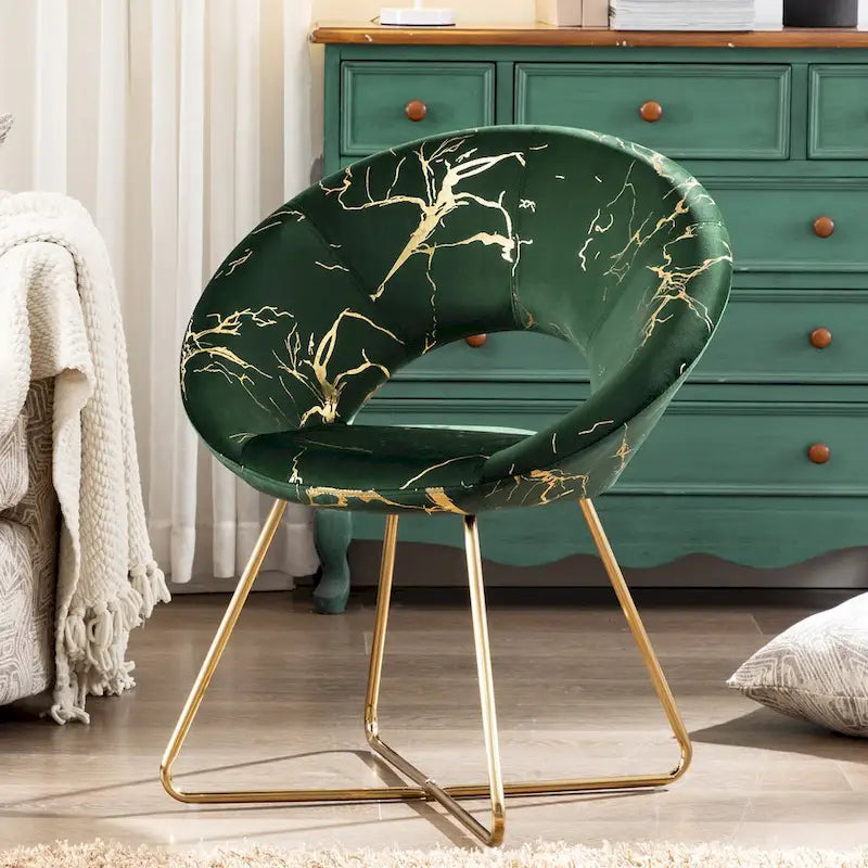 Chaise d'appoint moderne en velours bronzé, Chaise de loisirs Coiffeuse