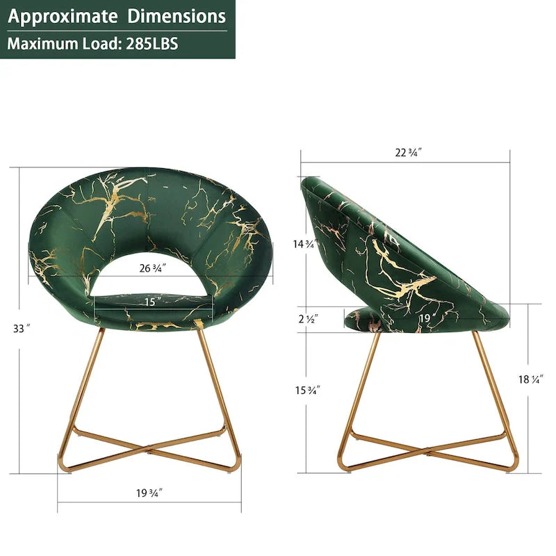 Chaise d'appoint moderne en velours bronzé, Chaise de loisirs Coiffeuse