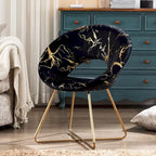 Chaise d'appoint moderne en velours bronzé, Chaise de loisirs Coiffeuse