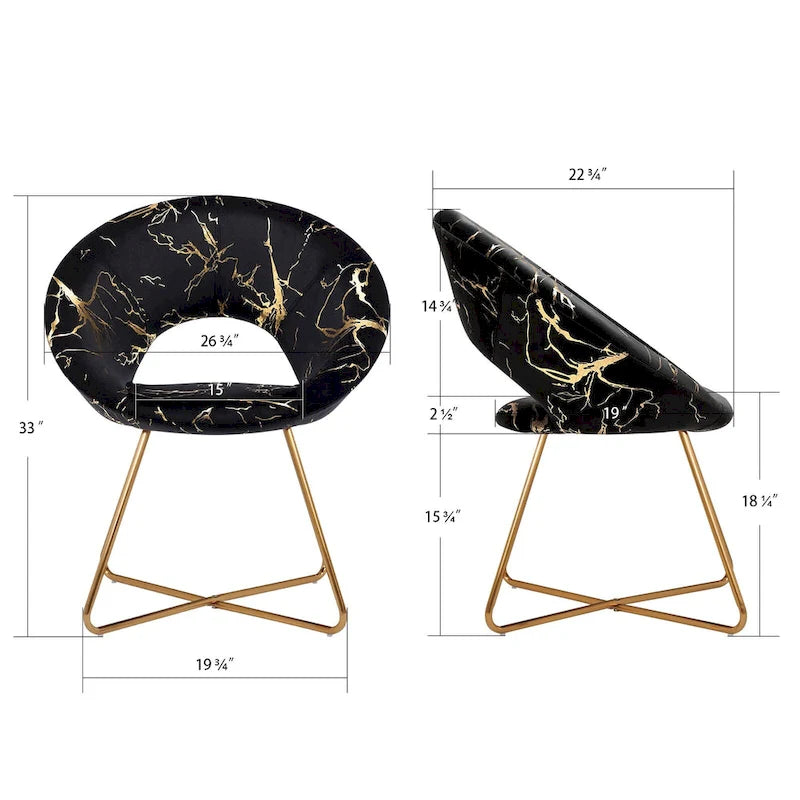 Chaise d'appoint moderne en velours bronzé, Chaise de loisirs Coiffeuse