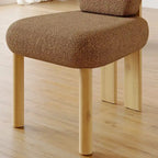 Chaises de salle à manger Corvus Delhi Teddy Fabric Upholstery avec pieds en bois (Lot de 2)
