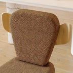 Chaises de salle à manger Corvus Delhi Teddy Fabric Upholstery avec pieds en bois (Lot de 2)