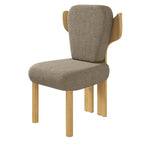 Chaises de salle à manger Corvus Delhi Teddy Fabric Upholstery avec pieds en bois (Lot de 2)
