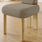 Chaises de salle à manger Corvus Delhi Teddy Fabric Upholstery avec pieds en bois (Lot de 2)
