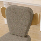 Chaises de salle à manger Corvus Delhi Teddy Fabric Upholstery avec pieds en bois (Lot de 2)