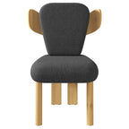 Chaises de salle à manger Corvus Delhi Teddy Fabric Upholstery avec pieds en bois (Lot de 2)