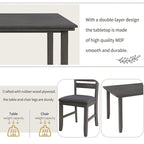 Ensemble de salle à manger 6 pièces avec banc, table et chaises de salle à manger en bois rustique pour 6 personnes