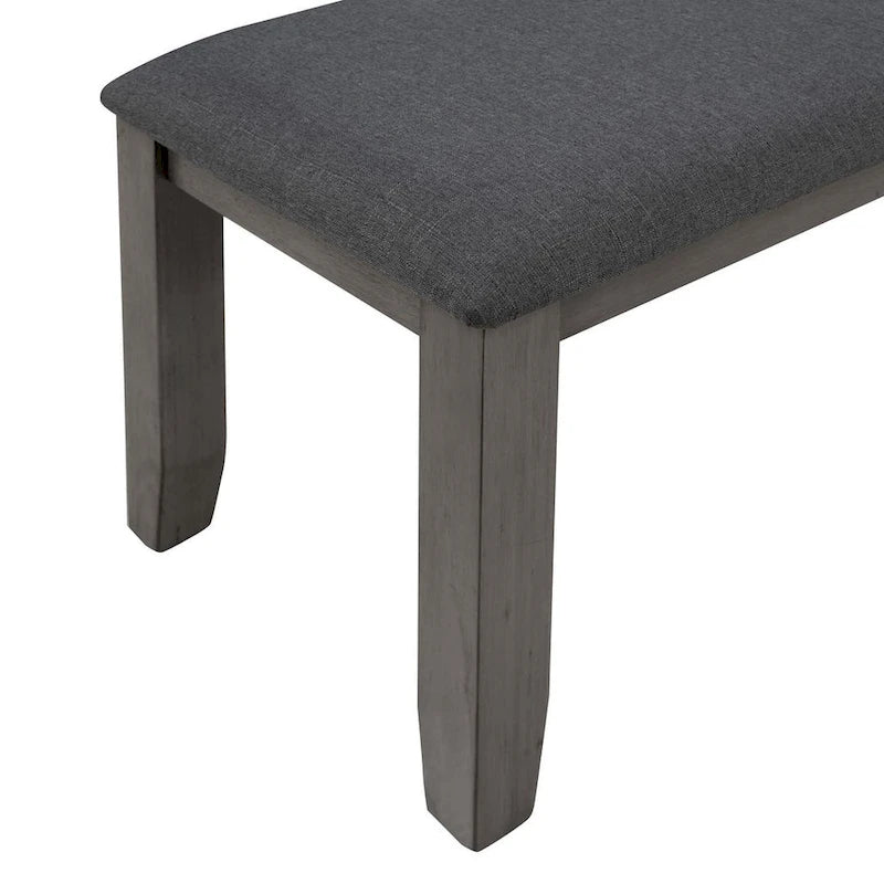 Ensemble de salle à manger 6 pièces avec banc, table et chaises de salle à manger en bois rustique pour 6 personnes