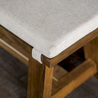 Banc de salle à manger Drystan Rustic Ivory en tissu rembourré de 60 pouces de Furniture of America
