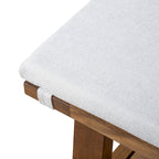 Banc de salle à manger Drystan Rustic Ivory en tissu rembourré de 60 pouces de Furniture of America