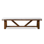 Banc de salle à manger Drystan Rustic Ivory en tissu rembourré de 60 pouces de Furniture of America