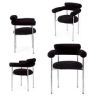 Chaises de salle à manger Naci Modernes en tissu avec accoudoirs et pieds en métal par Christopher Knight Home