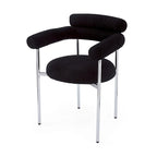 Chaises de salle à manger Naci Modernes en tissu avec accoudoirs et pieds en métal par Christopher Knight Home