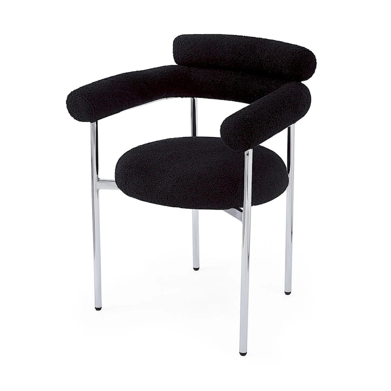 Chaises de salle à manger Naci Modernes en tissu avec accoudoirs et pieds en métal par Christopher Knight Home