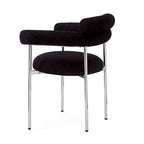 Chaises de salle à manger Naci Modernes en tissu avec accoudoirs et pieds en métal par Christopher Knight Home