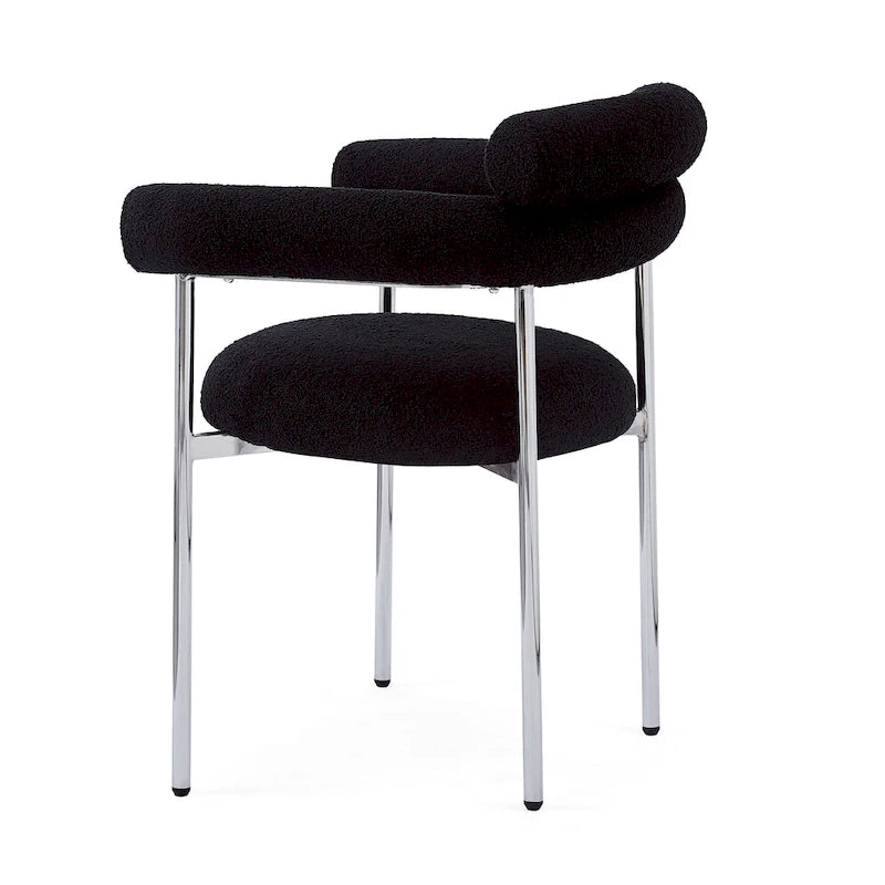Chaises de salle à manger Naci Modernes en tissu avec accoudoirs et pieds en métal par Christopher Knight Home