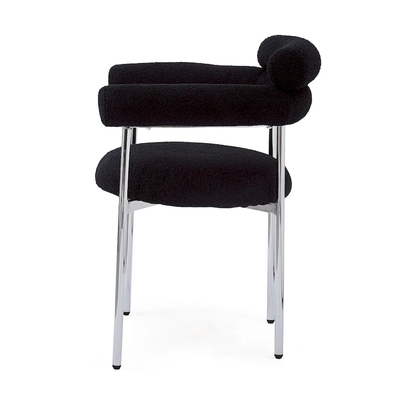 Chaises de salle à manger Naci Modernes en tissu avec accoudoirs et pieds en métal par Christopher Knight Home