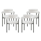 Chaises de salle à manger Naci Modernes en tissu avec accoudoirs et pieds en métal par Christopher Knight Home