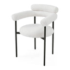 Chaises de salle à manger Naci Modernes en tissu avec accoudoirs et pieds en métal par Christopher Knight Home