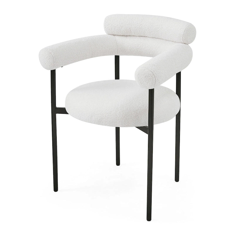 Chaises de salle à manger Naci Modernes en tissu avec accoudoirs et pieds en métal par Christopher Knight Home