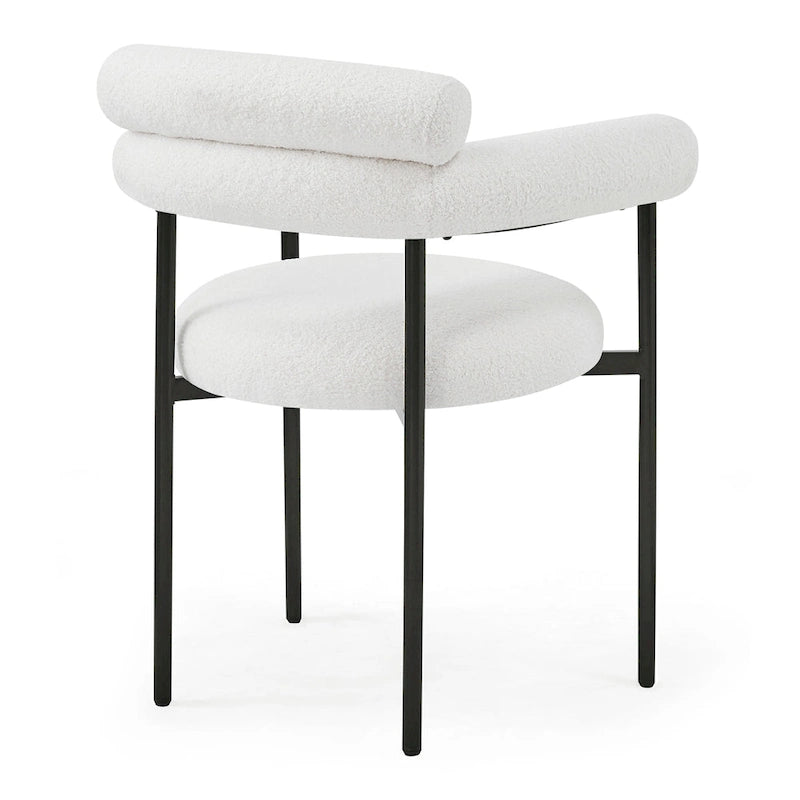 Chaises de salle à manger Naci Modernes en tissu avec accoudoirs et pieds en métal par Christopher Knight Home