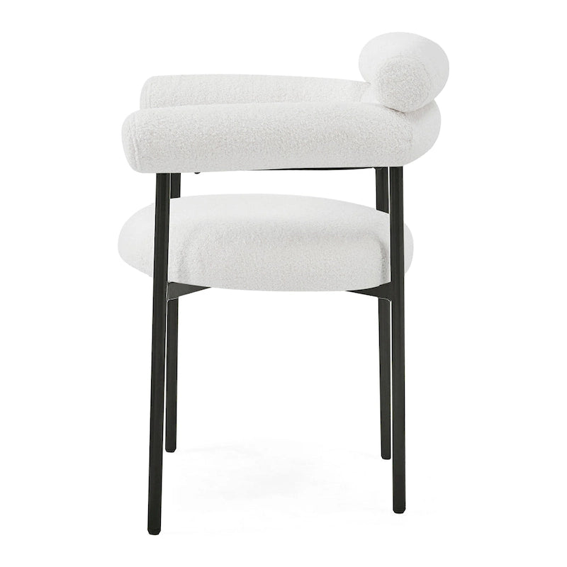 Chaises de salle à manger Naci Modernes en tissu avec accoudoirs et pieds en métal par Christopher Knight Home