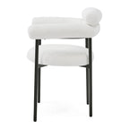 Chaises de salle à manger Naci Modernes en tissu avec accoudoirs et pieds en métal par Christopher Knight Home