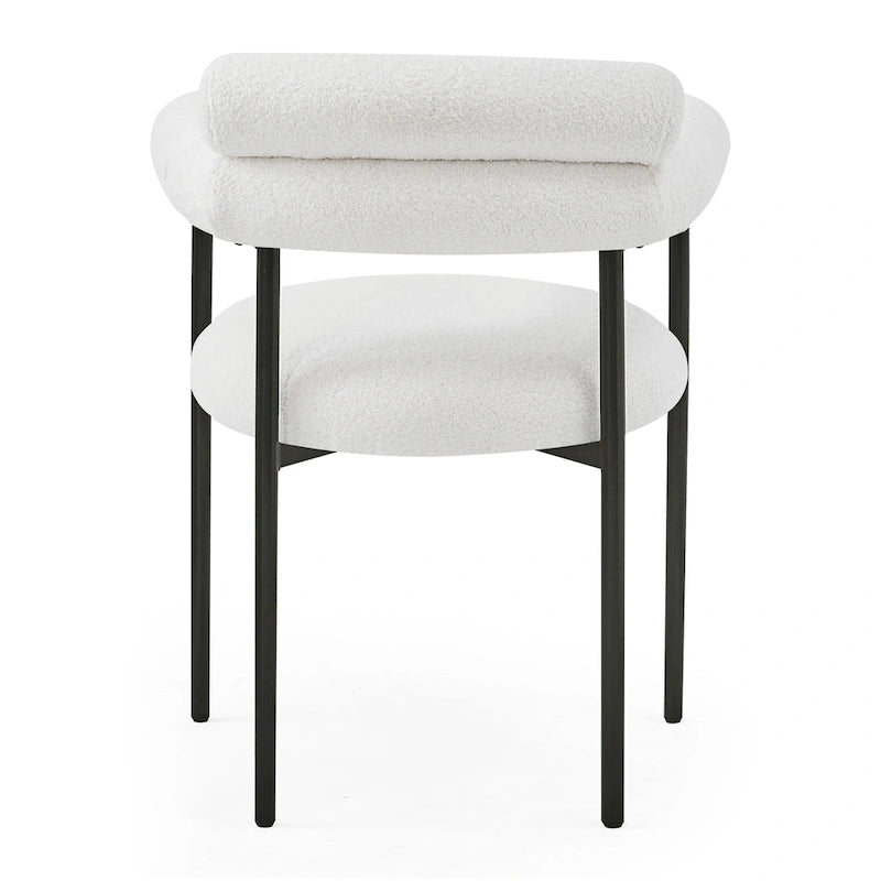Chaises de salle à manger Naci Modernes en tissu avec accoudoirs et pieds en métal par Christopher Knight Home