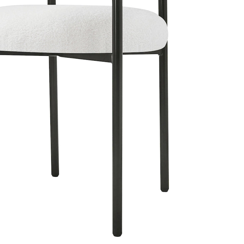 Chaises de salle à manger Naci Modernes en tissu avec accoudoirs et pieds en métal par Christopher Knight Home