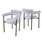 Chaises de salle à manger Naci Modernes en tissu avec accoudoirs et pieds en métal par Christopher Knight Home