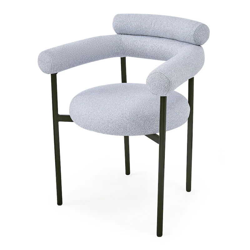 Chaises de salle à manger Naci Modernes en tissu avec accoudoirs et pieds en métal par Christopher Knight Home