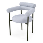 Chaises de salle à manger Naci Modernes en tissu avec accoudoirs et pieds en métal par Christopher Knight Home